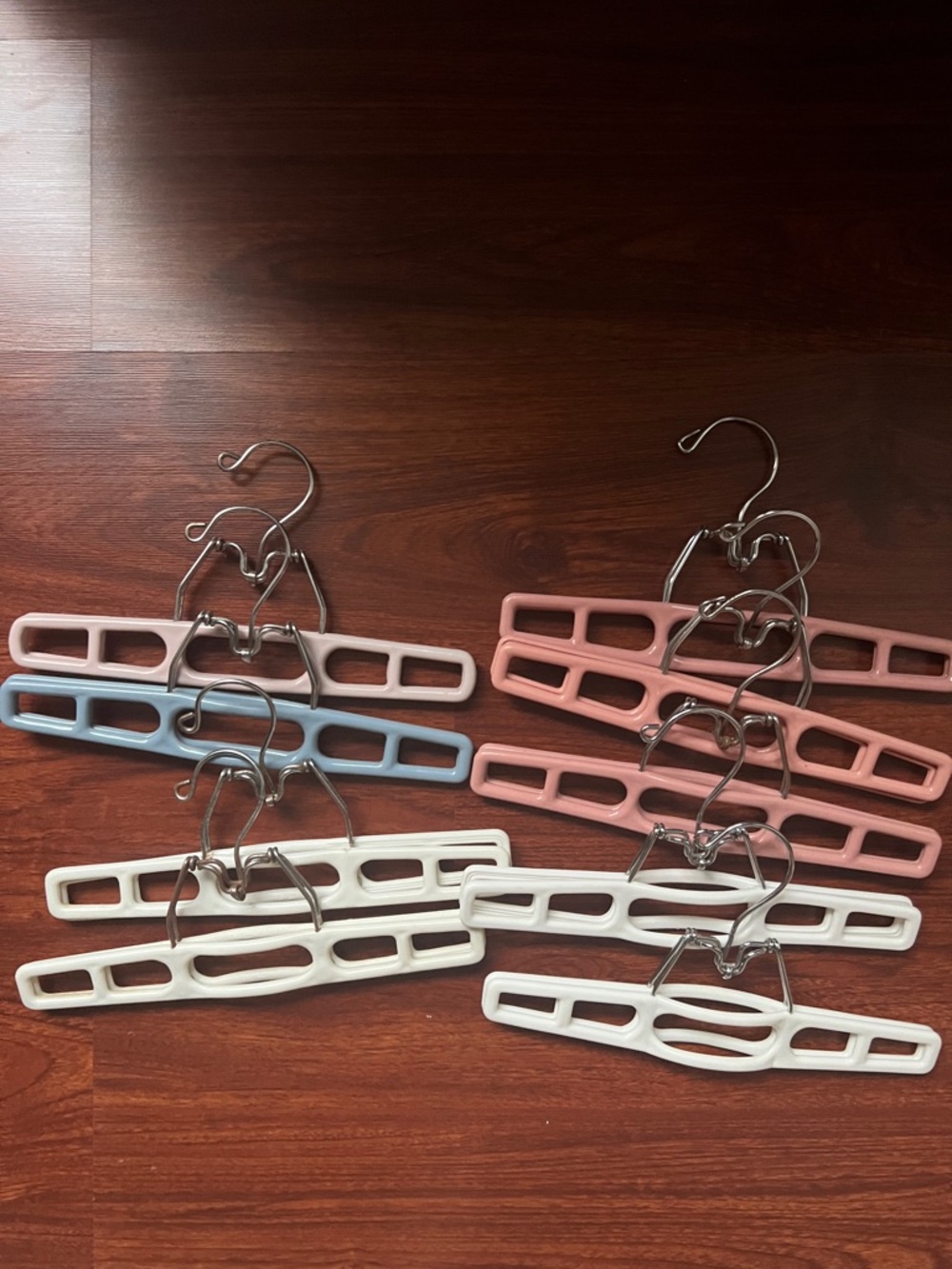 Multicolored Plastic Pants Hangers 9 Pack